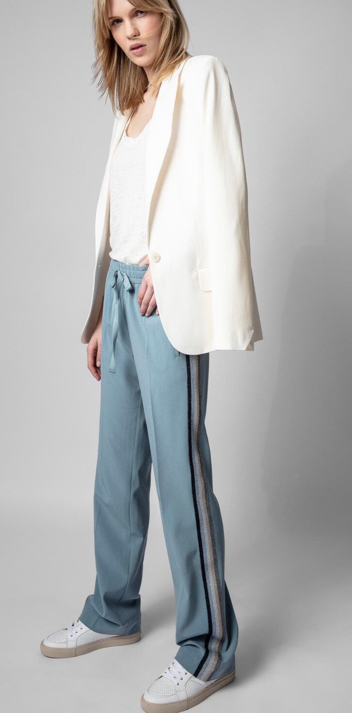 Zadig & Voltaire Pomy Crepe Blue Pants