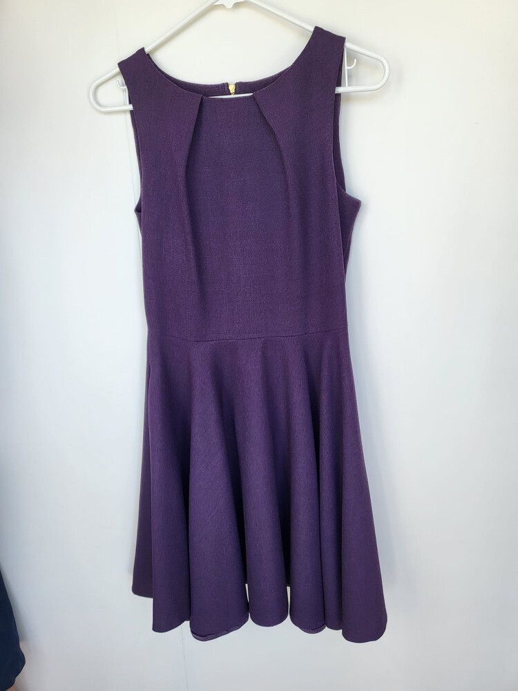 open lace back dress CLOSET LONDON PURPLE MAROON MIDI A-LINE DRESS main image 1