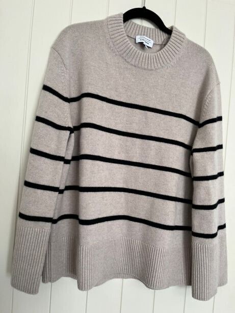 & Other Stories Beige Black Striped Jumper