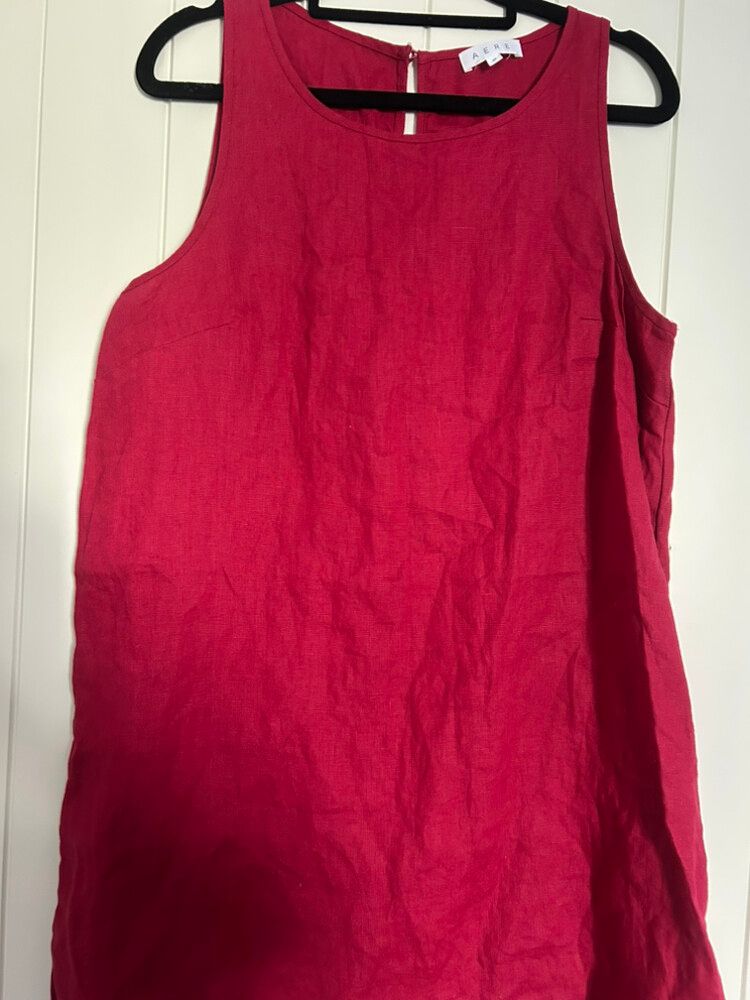 Aere Linen Red Mini Dress