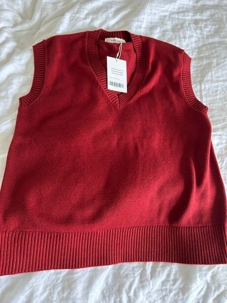 Everlane Red Cotton Knit Vest Size M