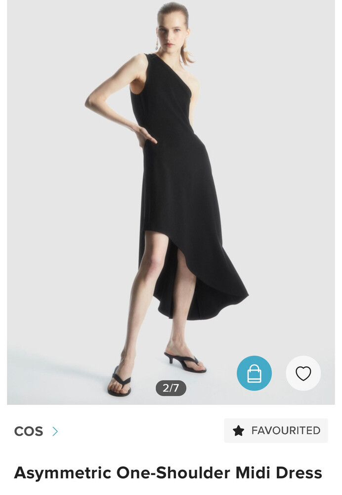 COS - Cos Black Asymmetric One-Shoulder Midi Dress on Designer Wardrobe