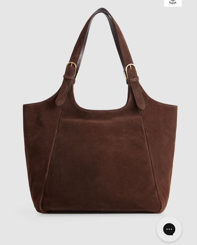 Evity Brown Suede Tote Bag