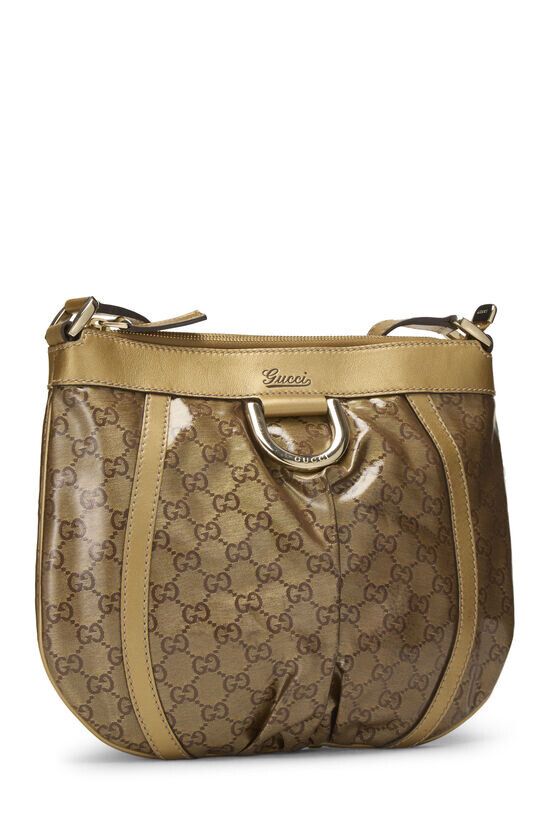 Gold Crystal Canvas D-Ring Abbey Messenger Small