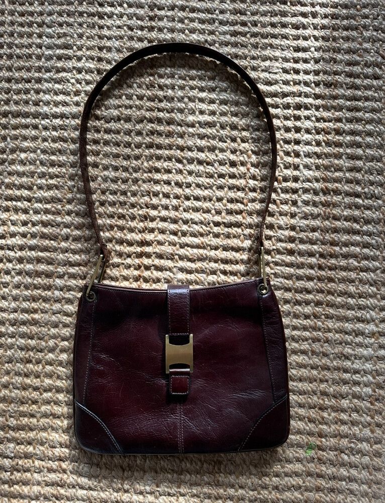 Milleni Vintage Leather Bag - Dark Burgundy / Chocolate Brown Colour - Italian Leather