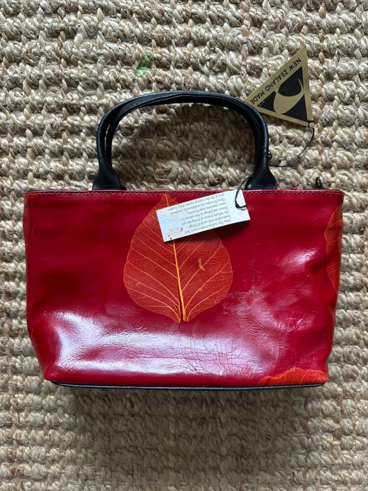 Red Italian Leather Florian Top Handle Bag