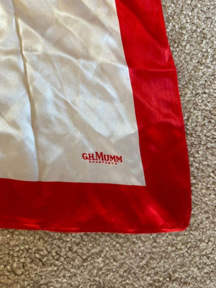 G.H. Mumm White and Red Silk Feel Scarf