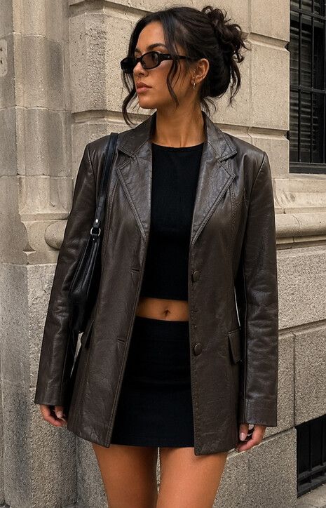 Brown Leather Jacket - Made In New Zealand - Real Leather