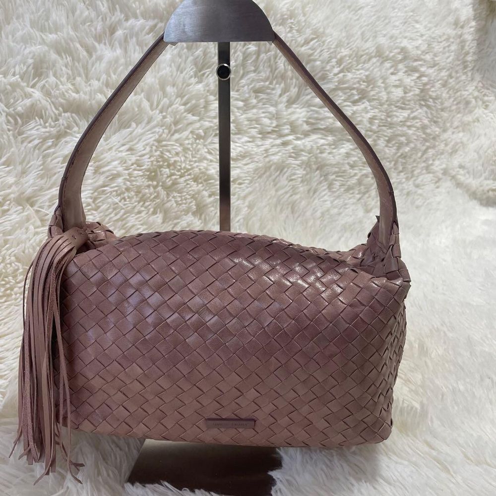 Francesco Biasia Hand-Woven Leather Shoulder Bag – Blush Pink Vintage - Bottega Veneta Style