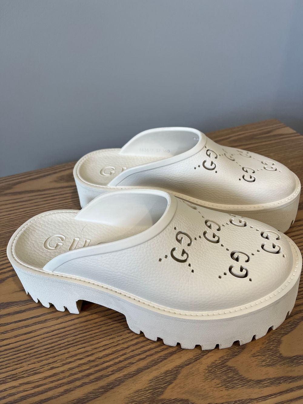 Gucci - WOMEN'S PLATFORM PERFORATED G SANDAL on Designer Wardrobe