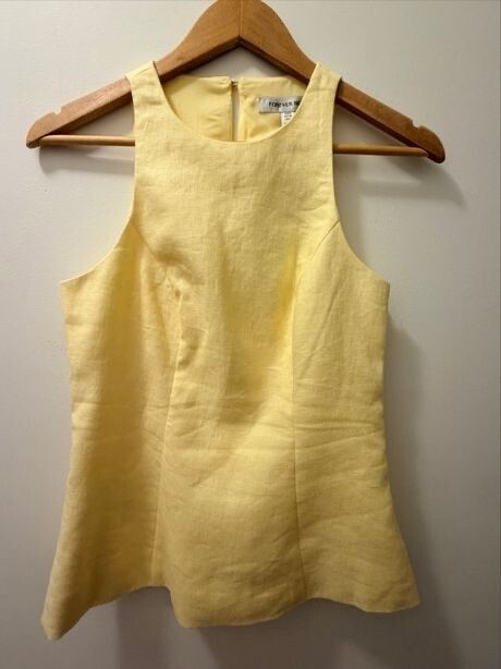 Forever New Yellow Linen Top