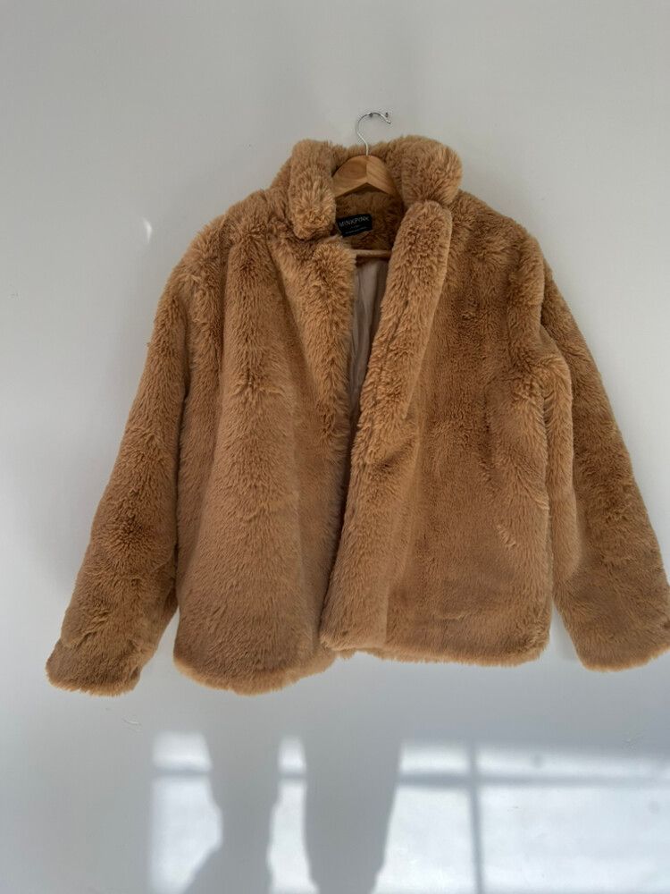 Mink Pink Carmel Faux Fur Jacket