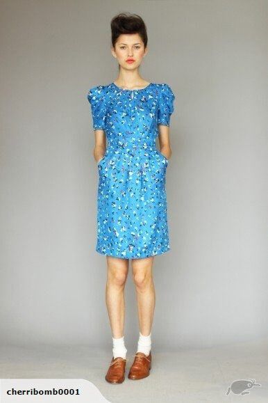 karen walker blue dress Karen Walker blue pattern dress main image 0