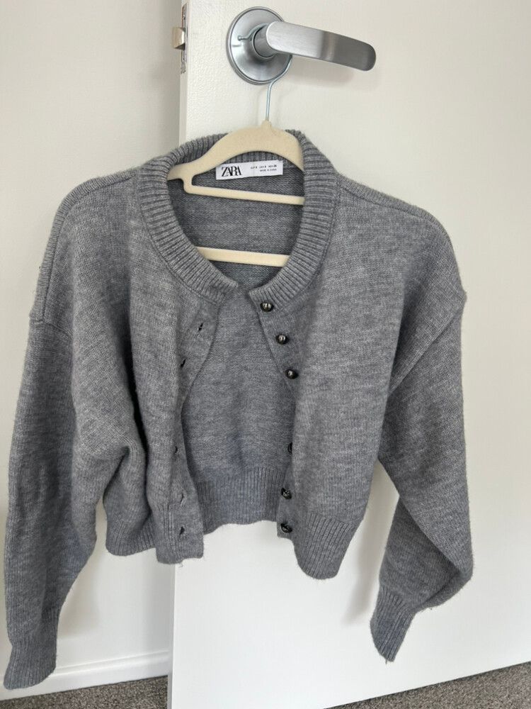 Zara Grey Knit Cardigan