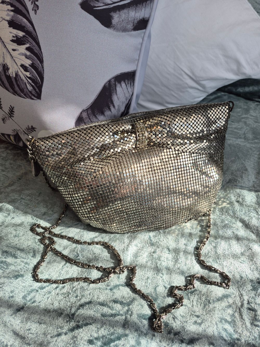 Vintage Silver Mesh Evening Bag