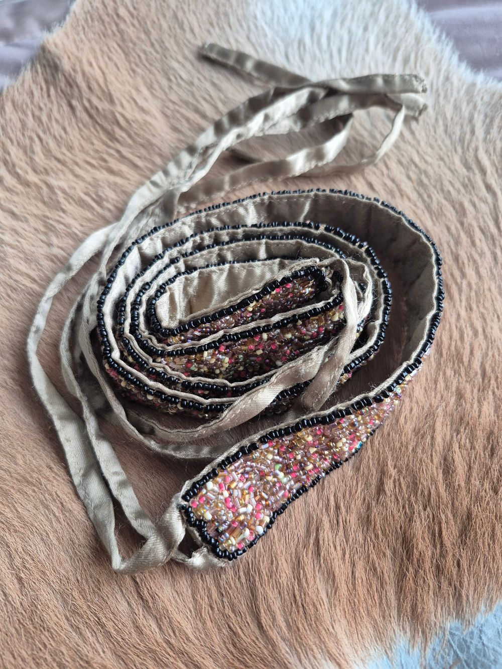 Beaded Brown Belt Size XL