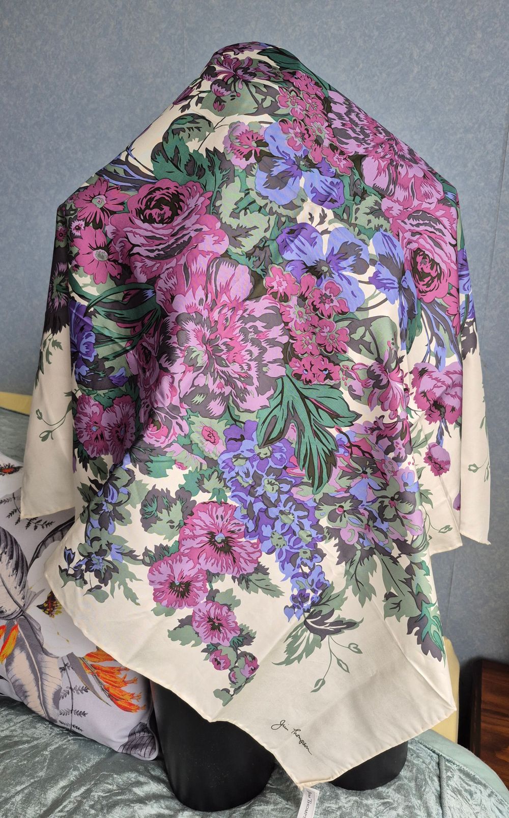 Jim Thompson Thai Silk Floral Scarf