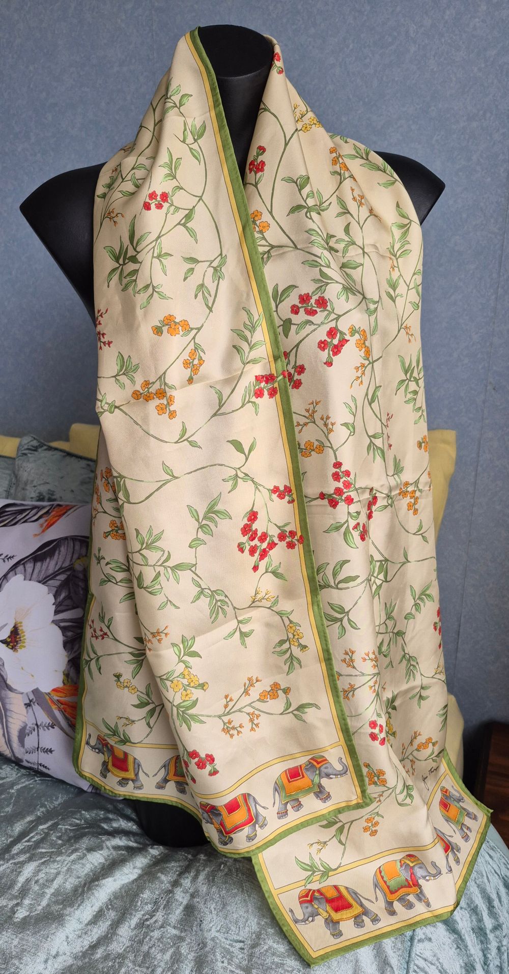 Jim Thompson Floral/Elephant Scarf