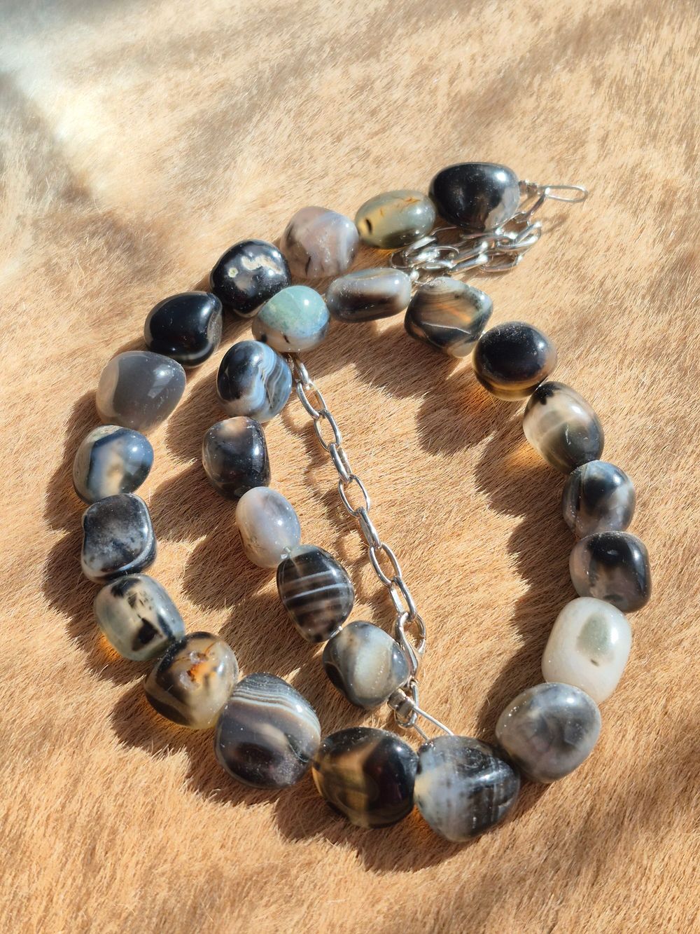 Beaded Agate Necklace