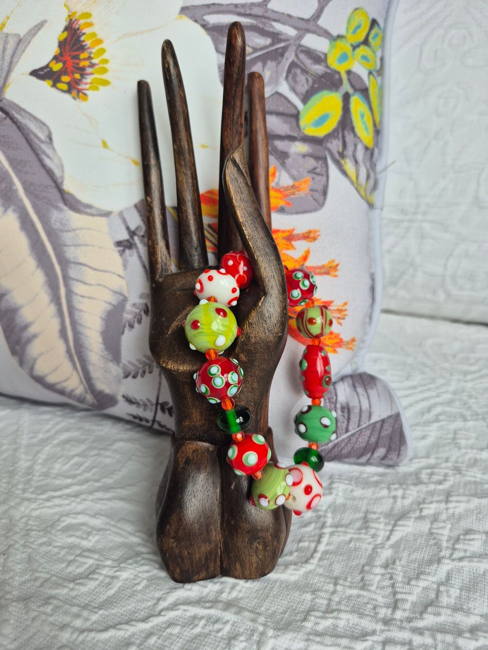 Blown Glass Beaded Bracelet