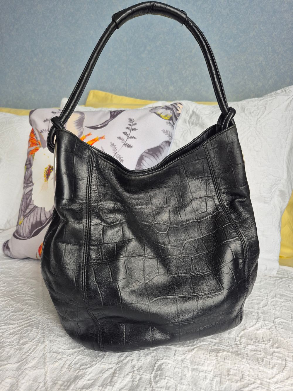 Oroton Kiera Croc embossed Hobo