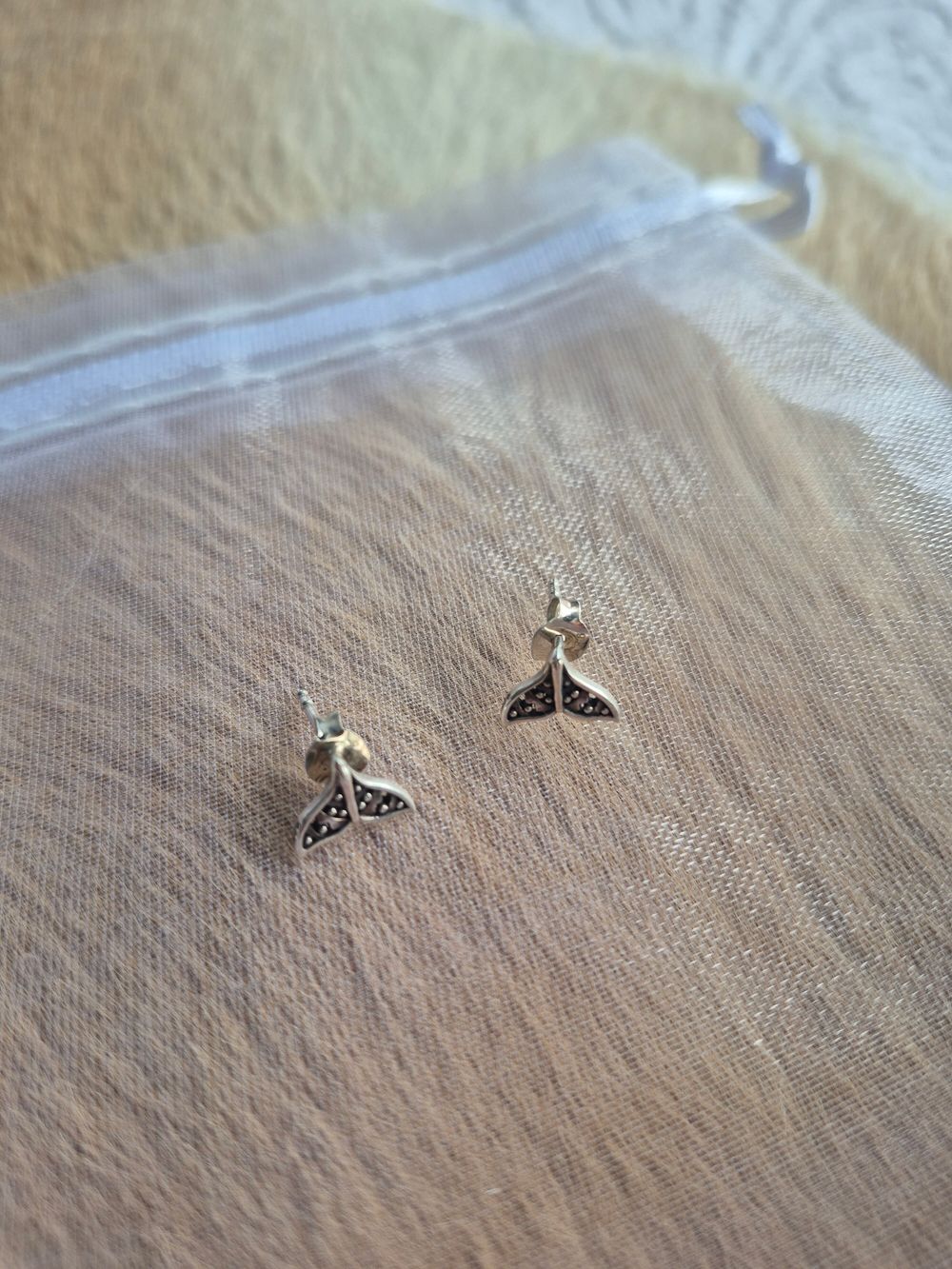 925 Sterling Whale Tail Studs.