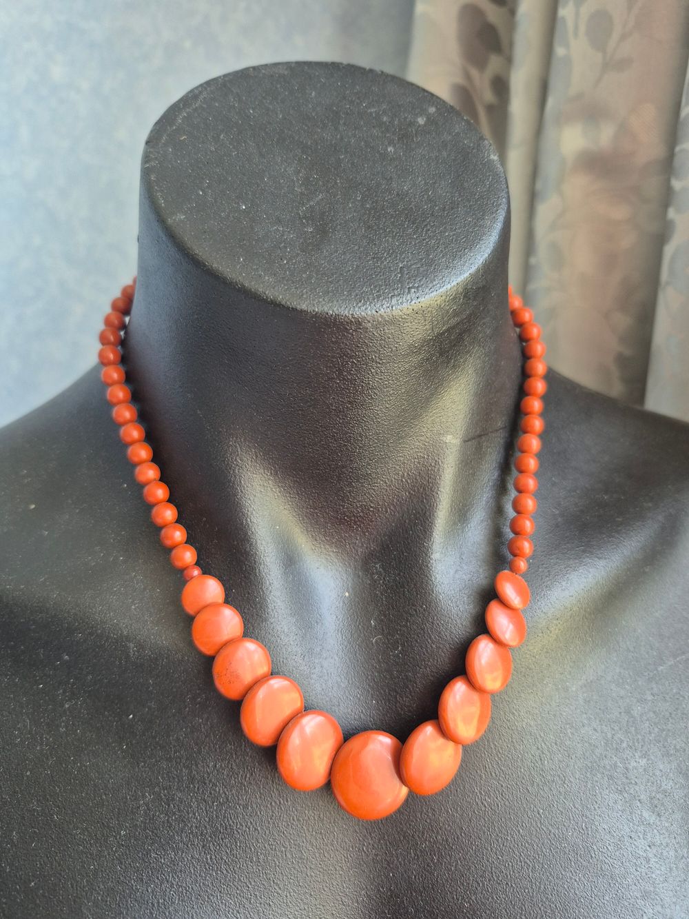 Jasper Graduated Disk necklace.