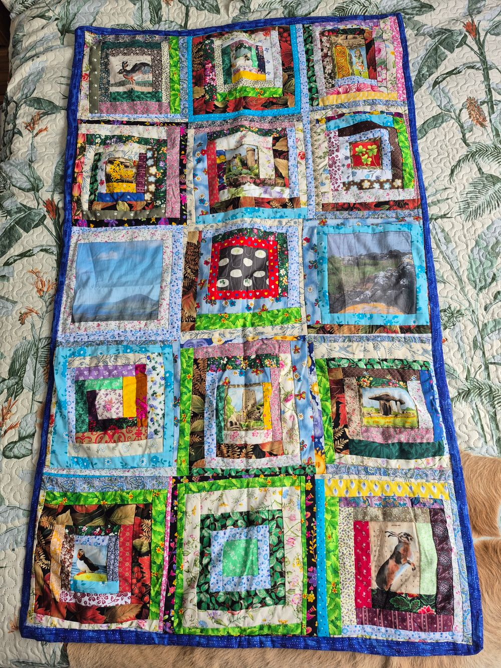 Hand and Machine Stitched Irish Themed Quilt.