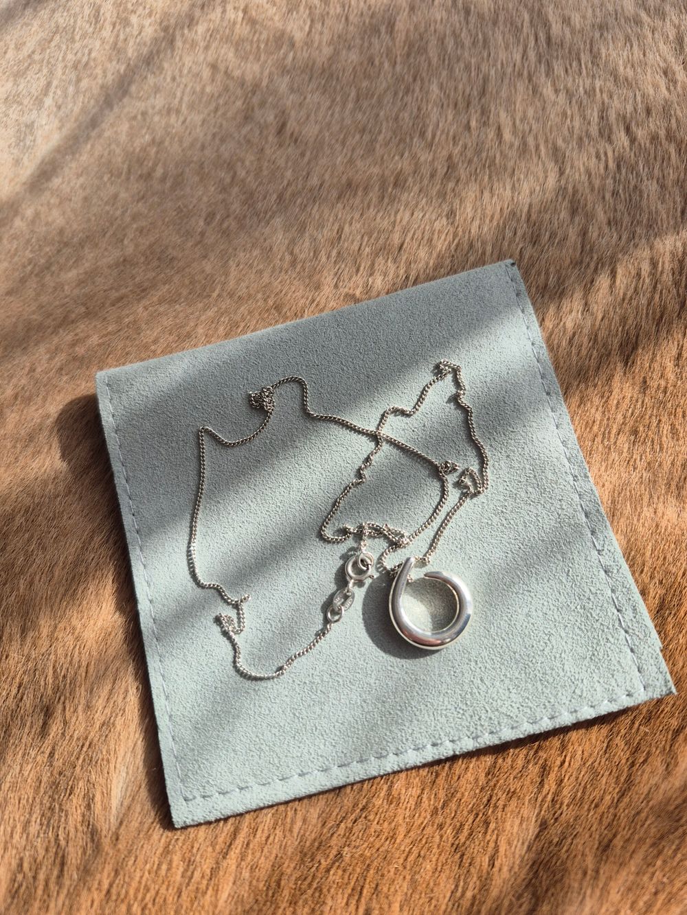 Silver Open Circle Pendant Necklace