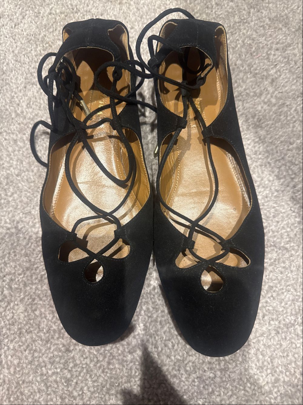 Aquazzura Black Ballet Flats