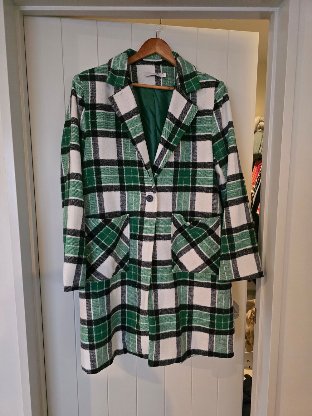 Btl Green Plaid Coat Size XL