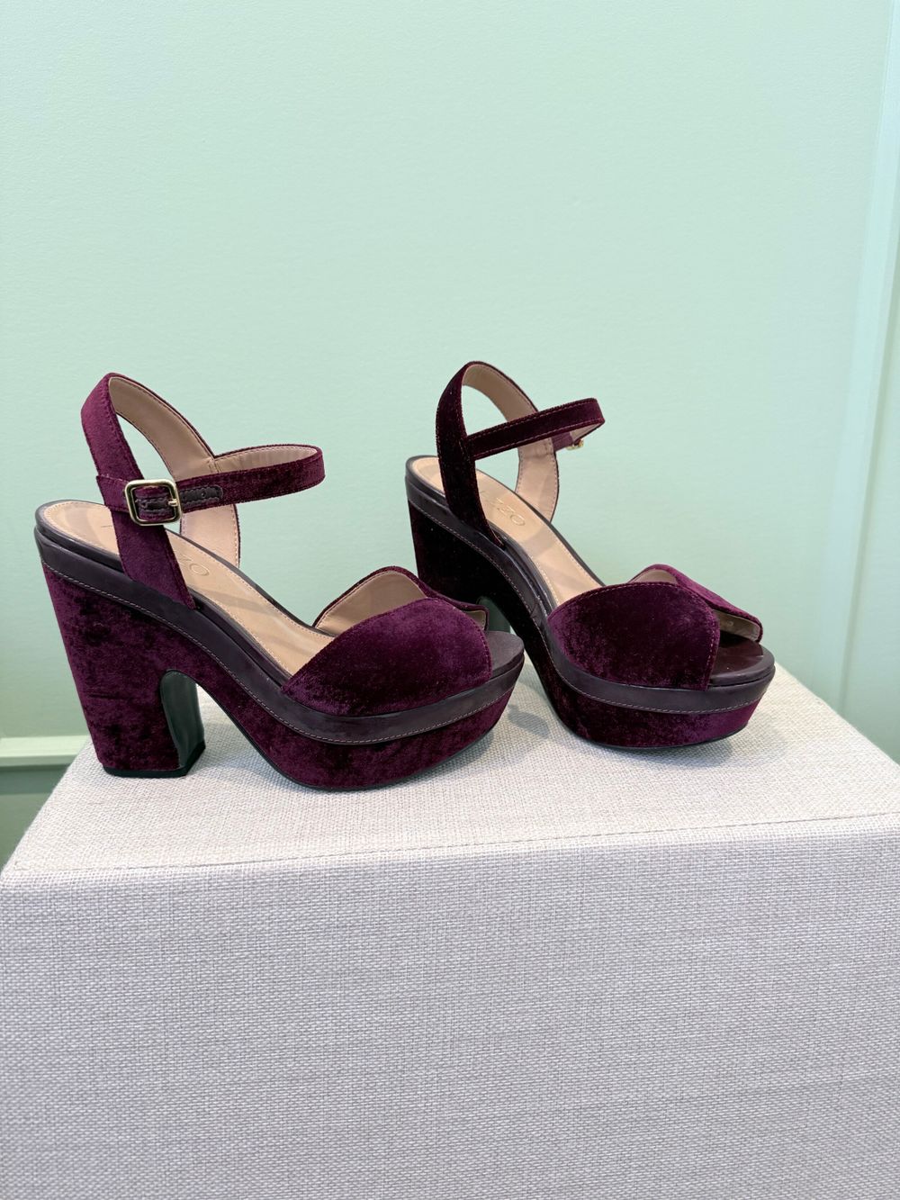 Arezzo Purple Velvet Heels