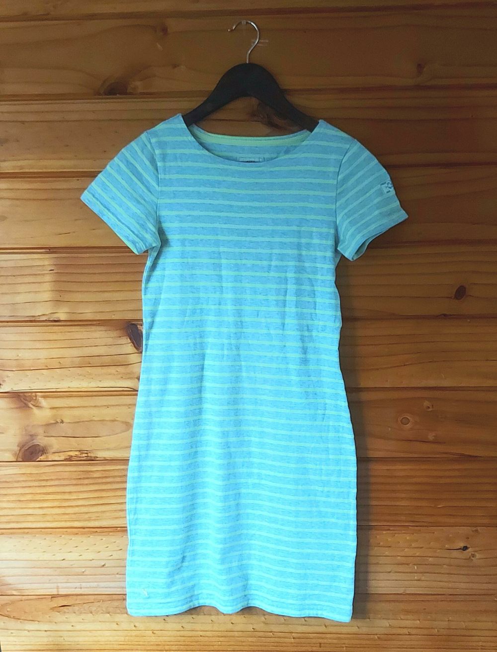 Joules Riviera dress grey and yellow stripes