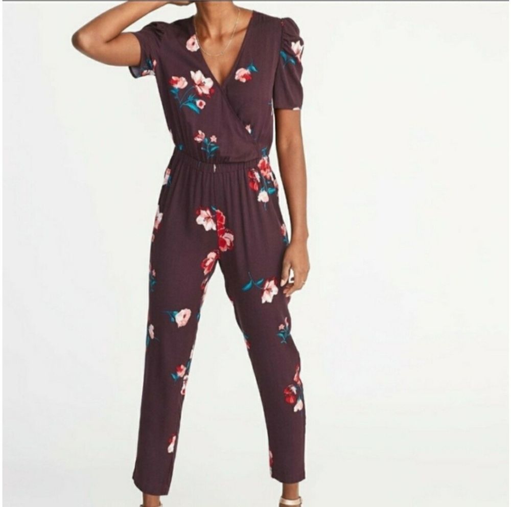 floral maroon jumpsuit
