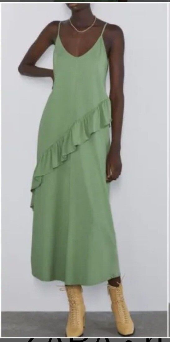 KHAKI midi dress