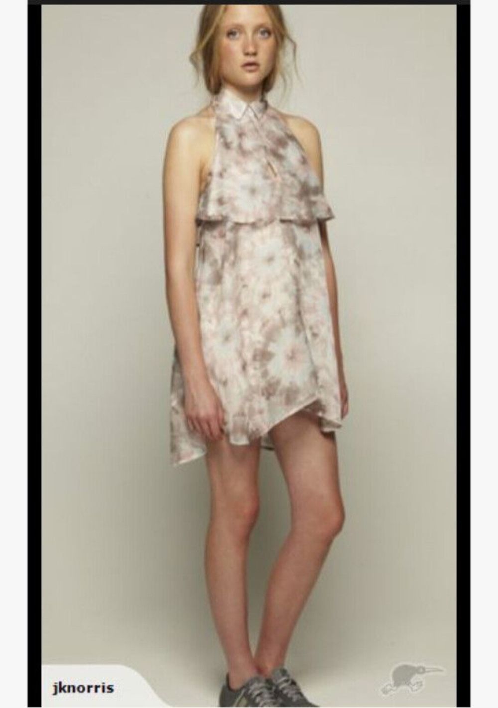Boating watercolour mini dress