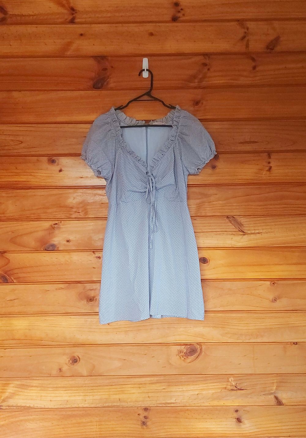 Showpo - light blue polka dot dress on Designer Wardrobe