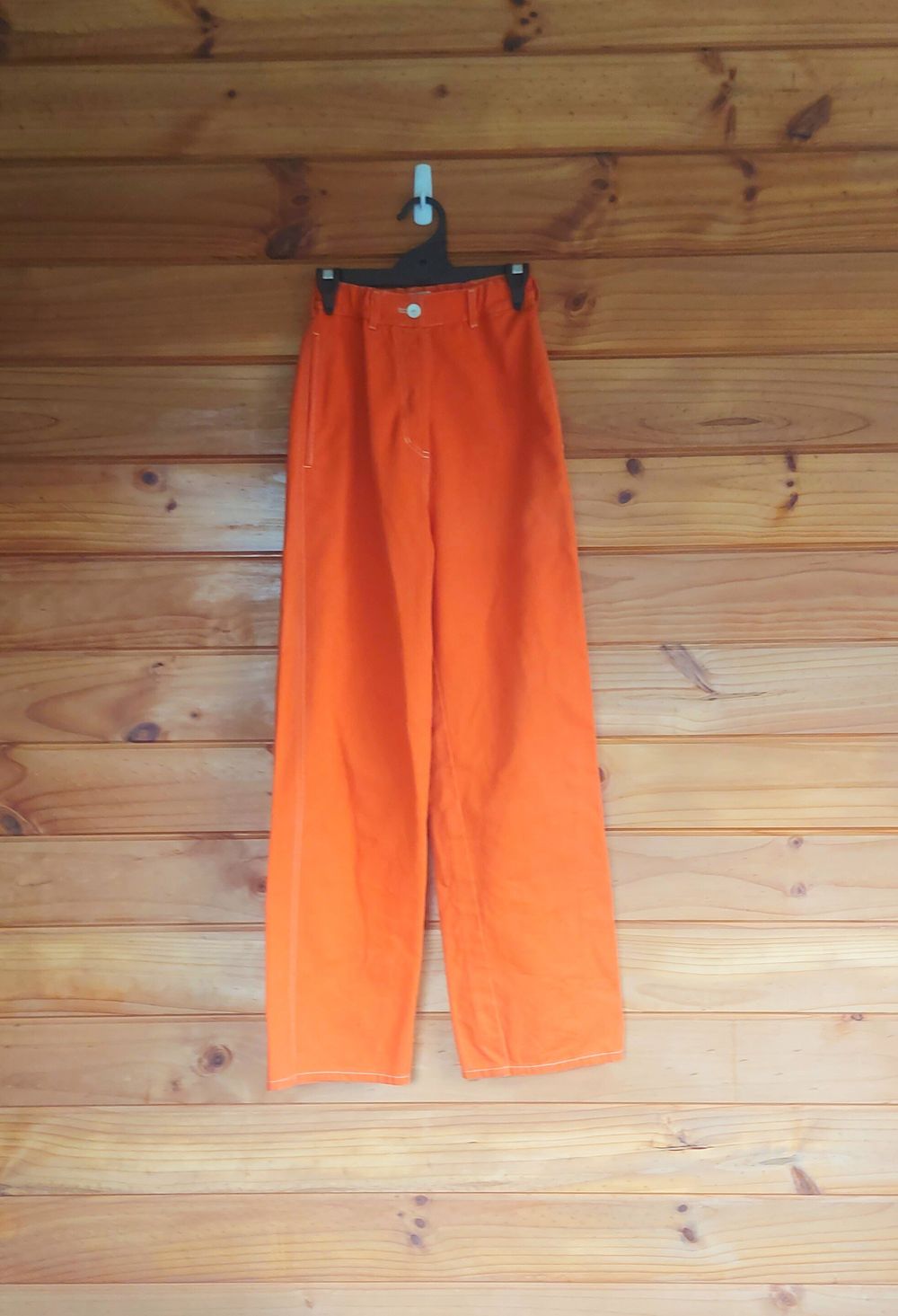 orange high waist baggy jeans