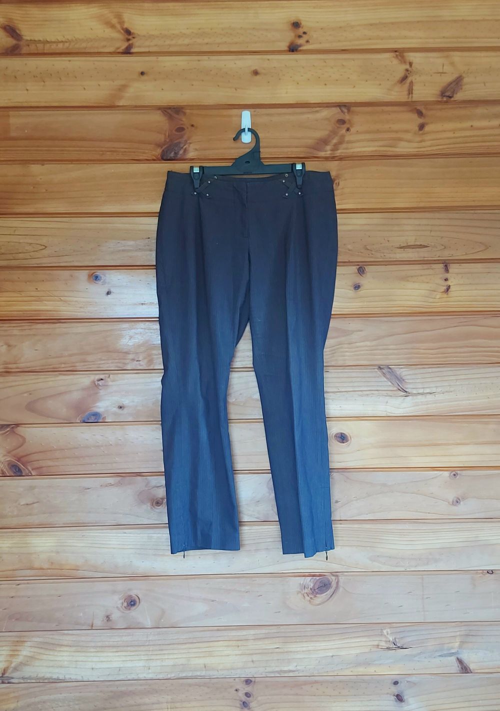 brown stripe office/work pants