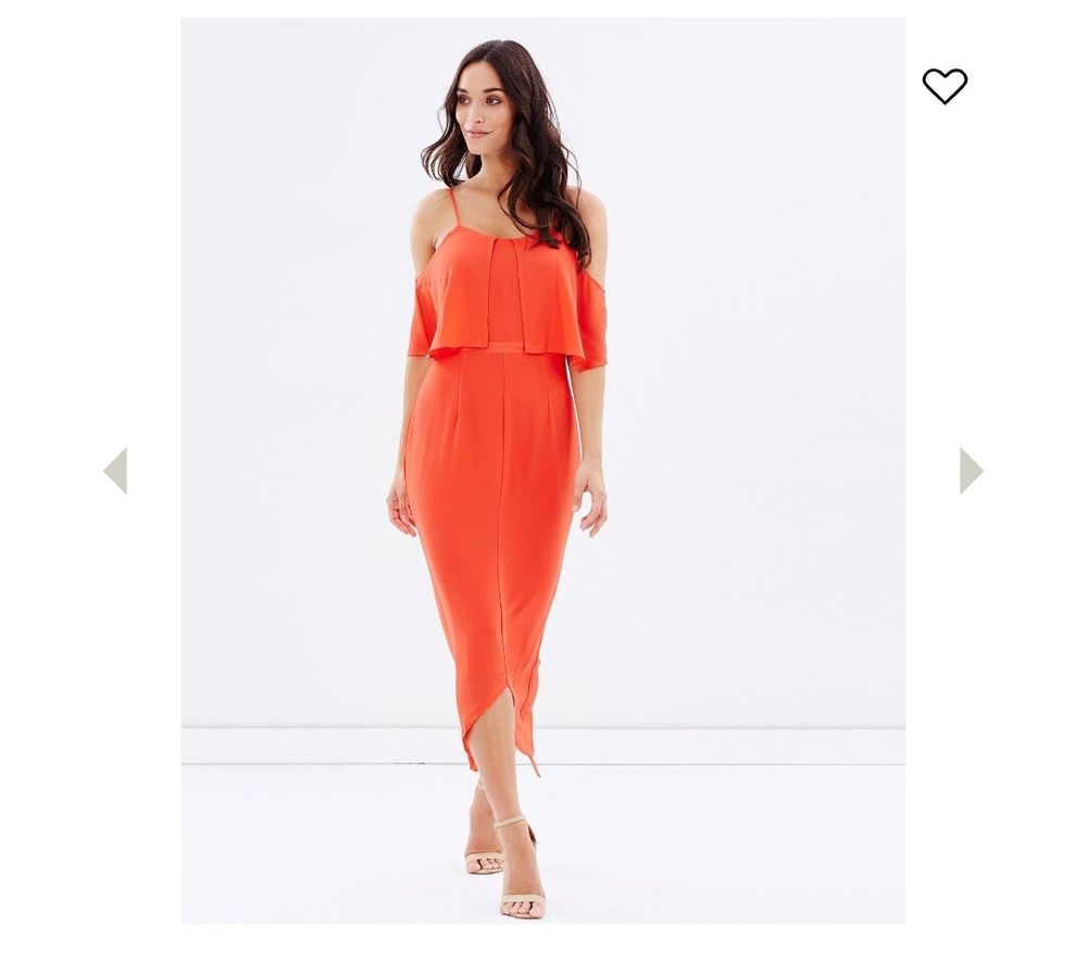 Stay the Same orange midi dress