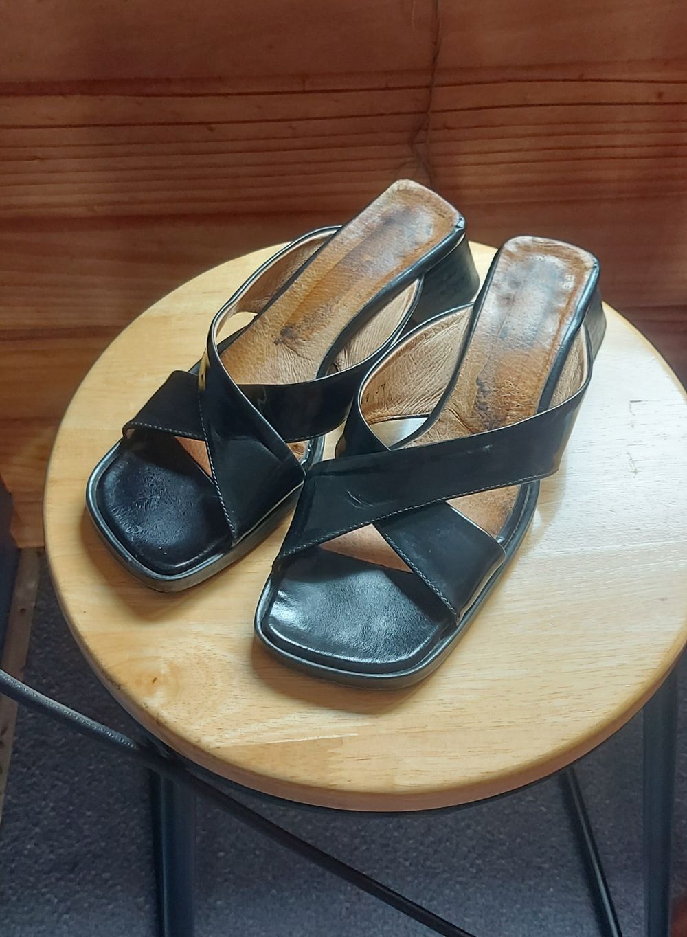 Vintage NZ made leather block heels