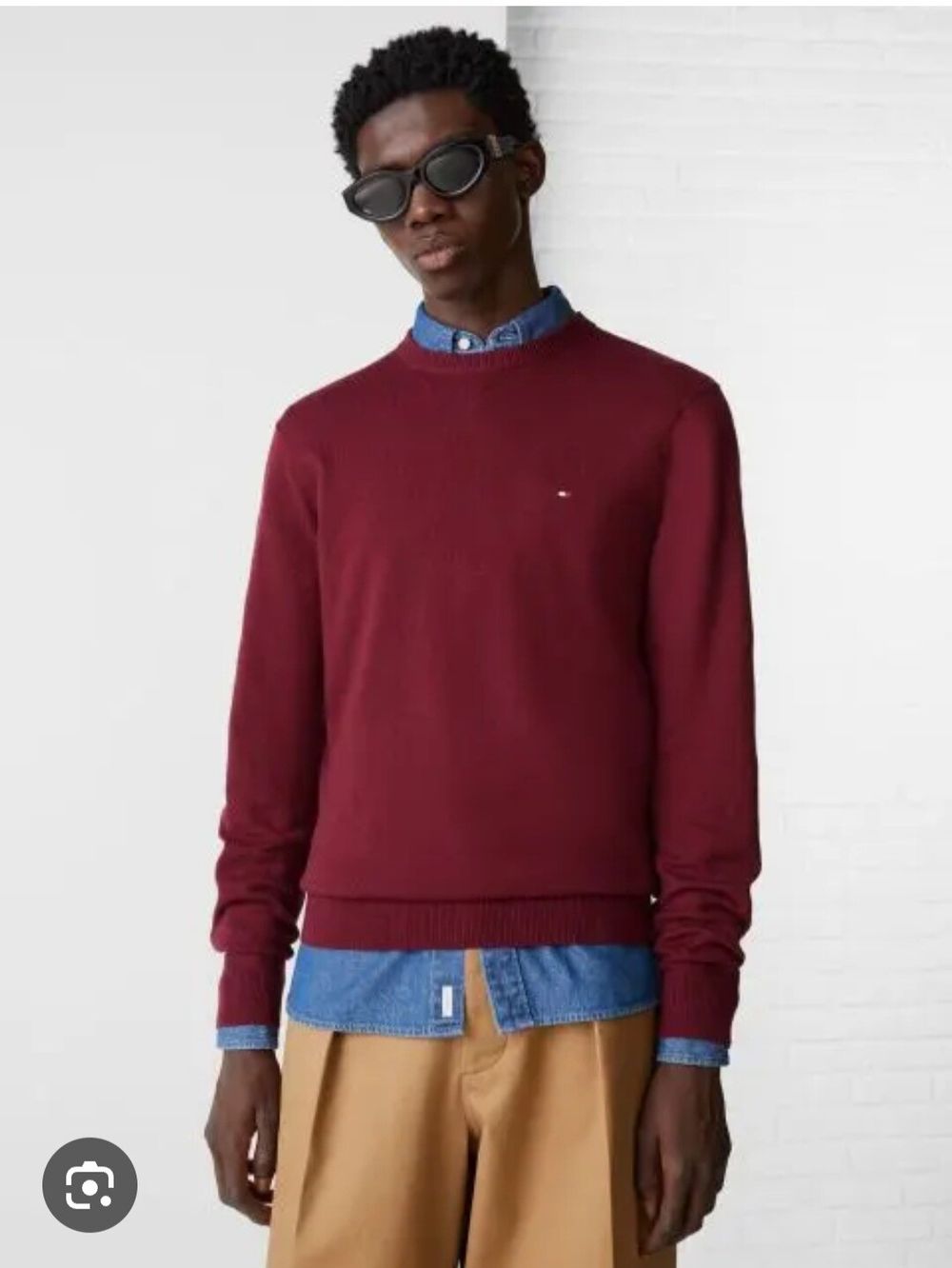 maroon cotton/cashmere blend jumper