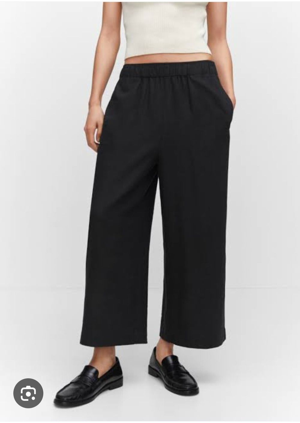 linen blend wide leg pants