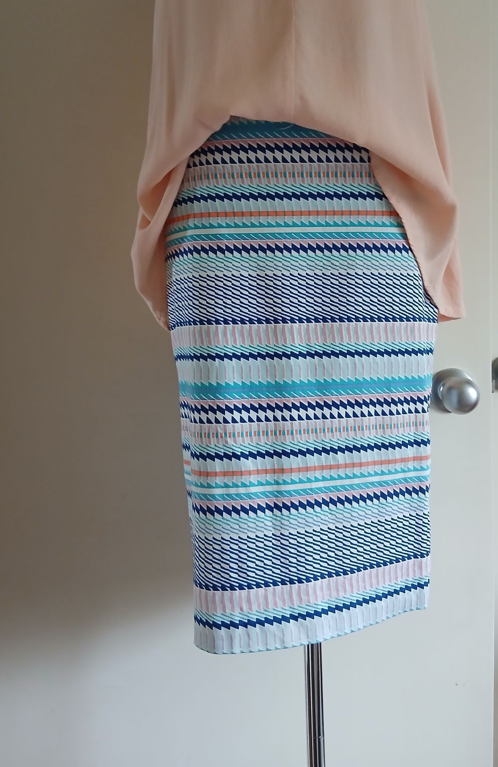 Multi Tile Print Lined Skirt
