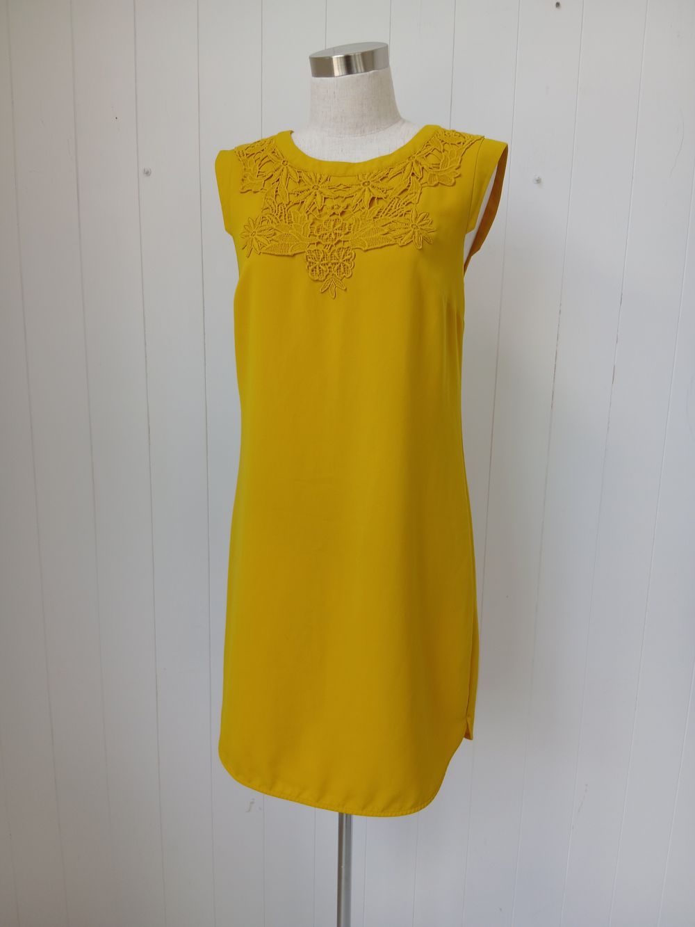 chinese dress ladies The Hazel Dress in Transparent Yellow Lace 12 / Transparent Yellow Lace main image 0