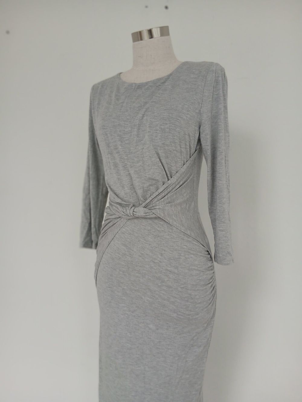 Decjuba Grey Long Sleeve Midi Dress
