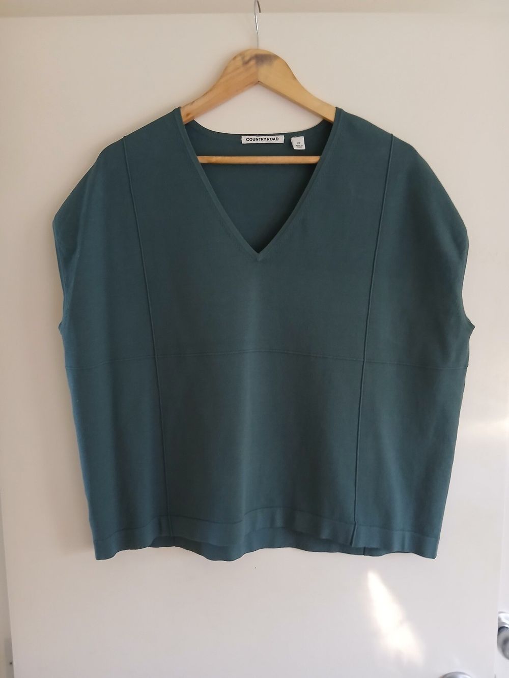 Country Road Green Sleeveless V-Neck Top