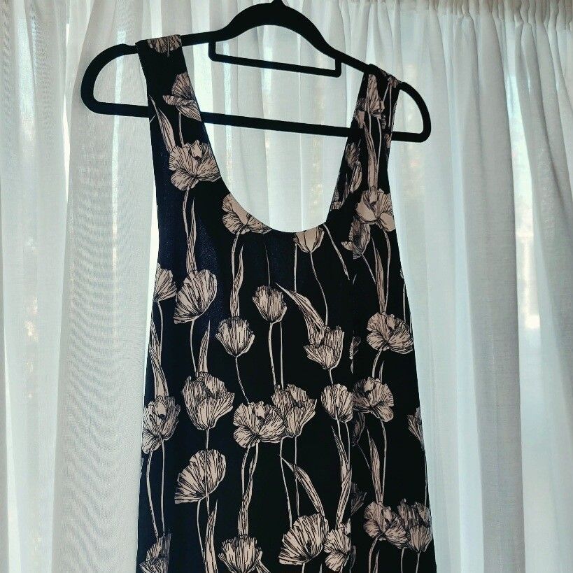 MAX Black Floral Print Maxi Dress