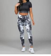 AIM'N Black White Active Leggings