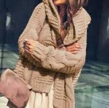 Stella + Gemma Hooded Chunky Knit Cardigan